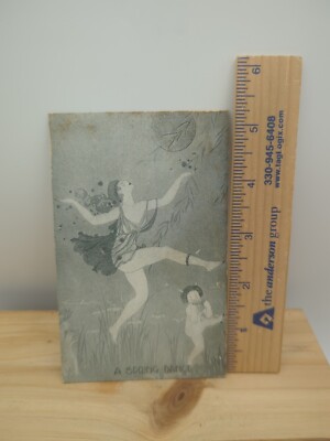 ''A Spring Dance'' Art Deco Antique Art Print arcade Card Pan Dancing 1920's