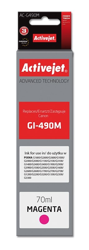 5901443110712 Тонировочный патрон Activejet AC-G490M для Canon Drucker Canon GI-490M- 2590₽
