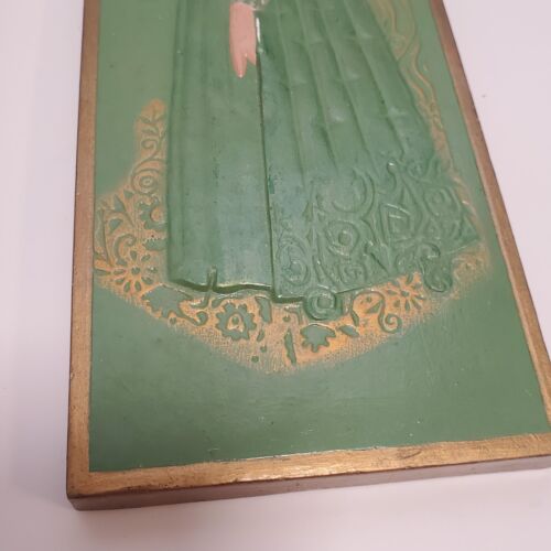Appendi da parete in ceramica angelo vintage fatti a mano verde, oro, argento 1978 - Foto 3 di 9