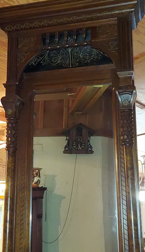 RARE Antique 9 ' hall tree burled black walnut? Chocolate marble PICK UP ONLY - Picture 3 of 17