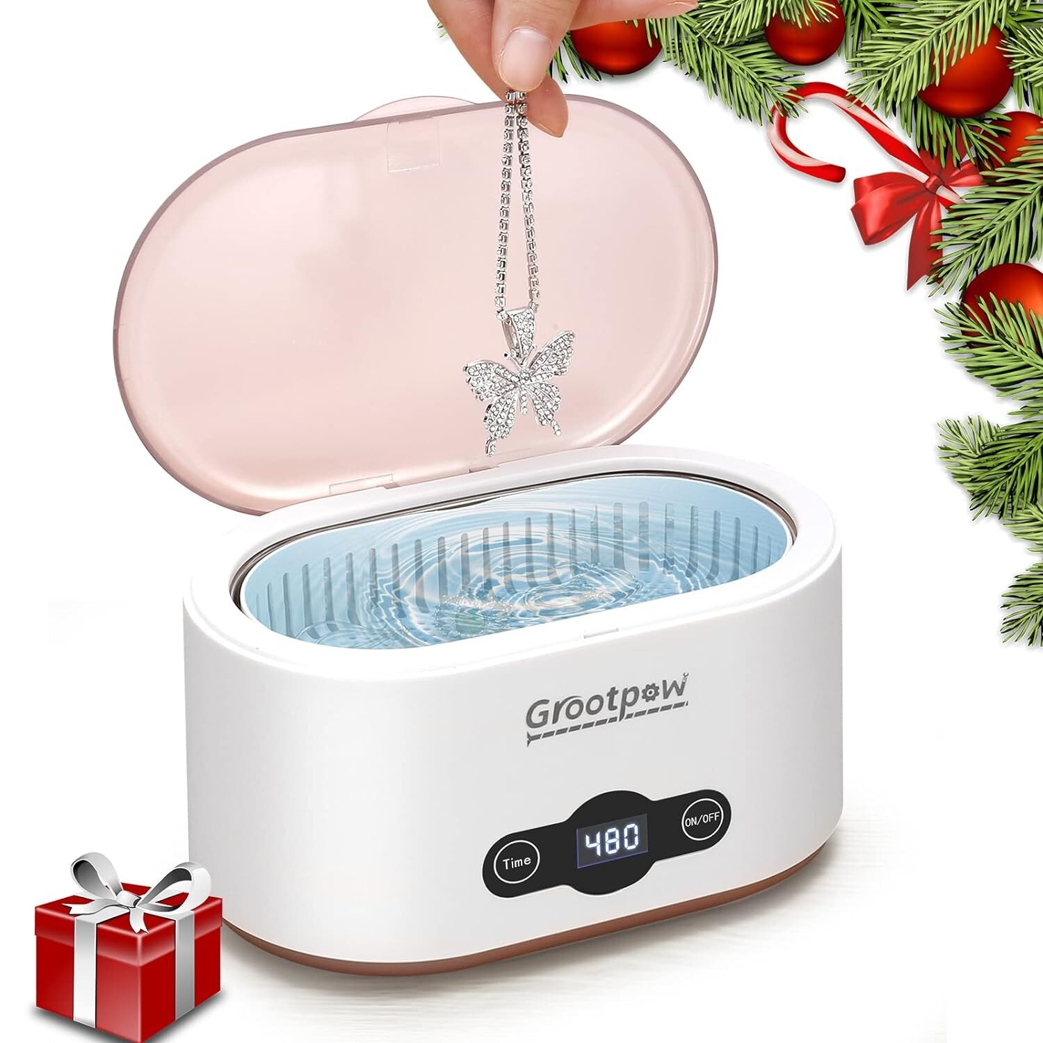 GROOTPOW Ultrasonic Jewelry Cleaner 650ML, 45kHz Ultrasonic Cleaning