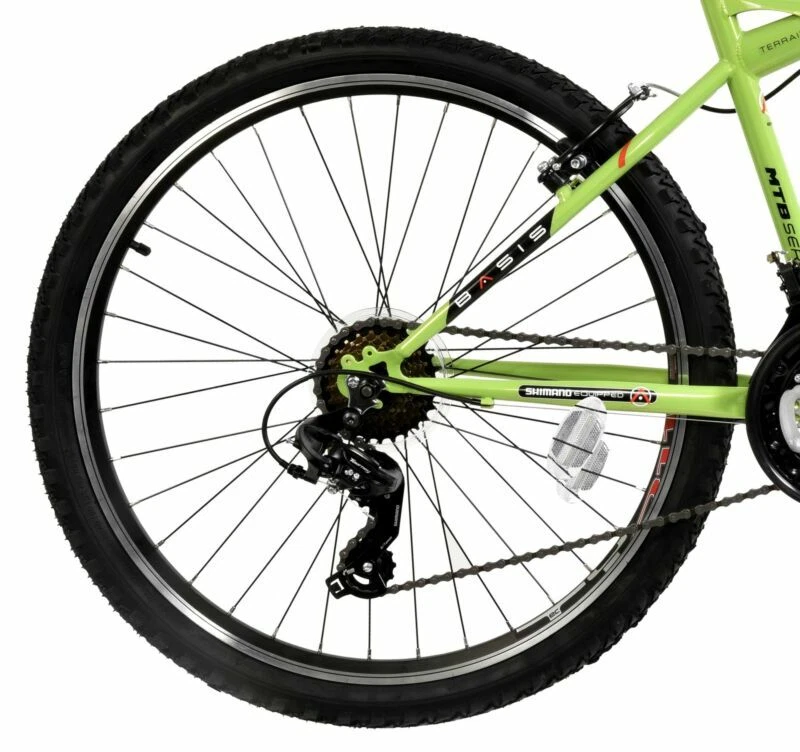 Basis Connect Mountain Bike 26" Wheel MTB Unisex 18 Speed Shimano Bicycle Green - Image 4 of 4