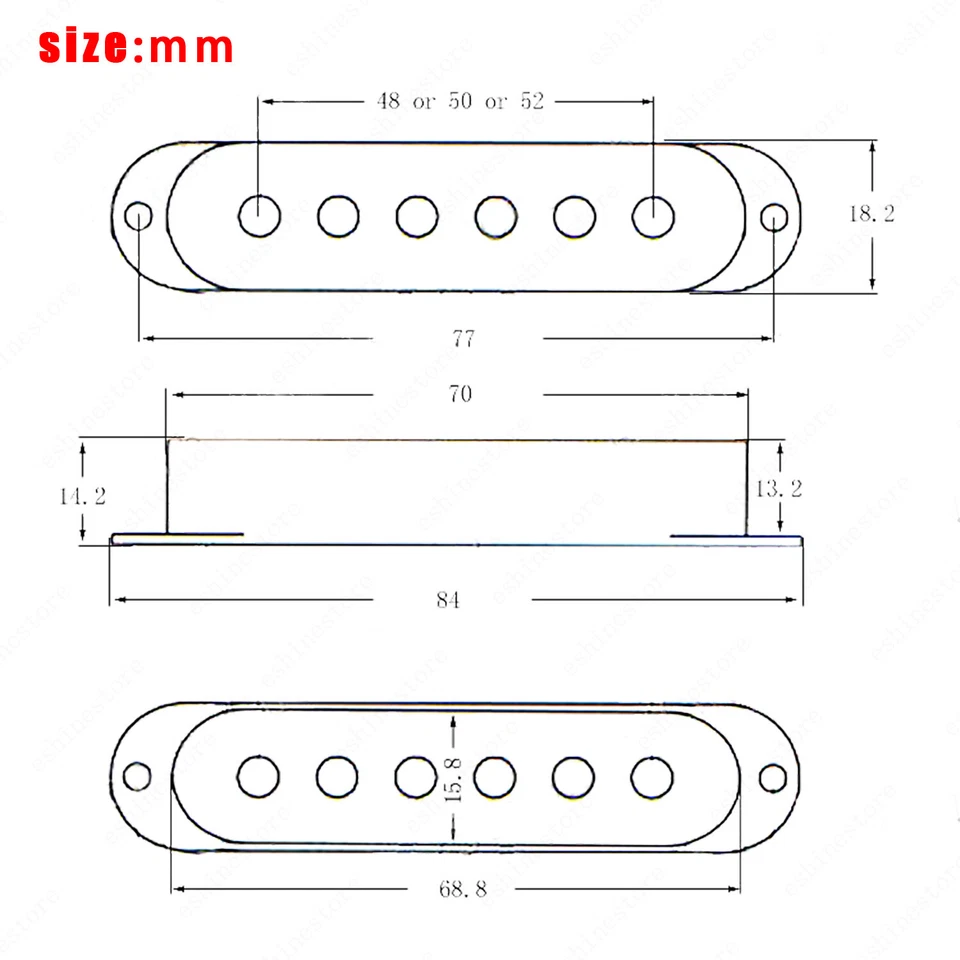 3 Pcs Plastic SSS Single Coil Pickup Covers For Fender SQ Strat multiColors - Image 2 of 2