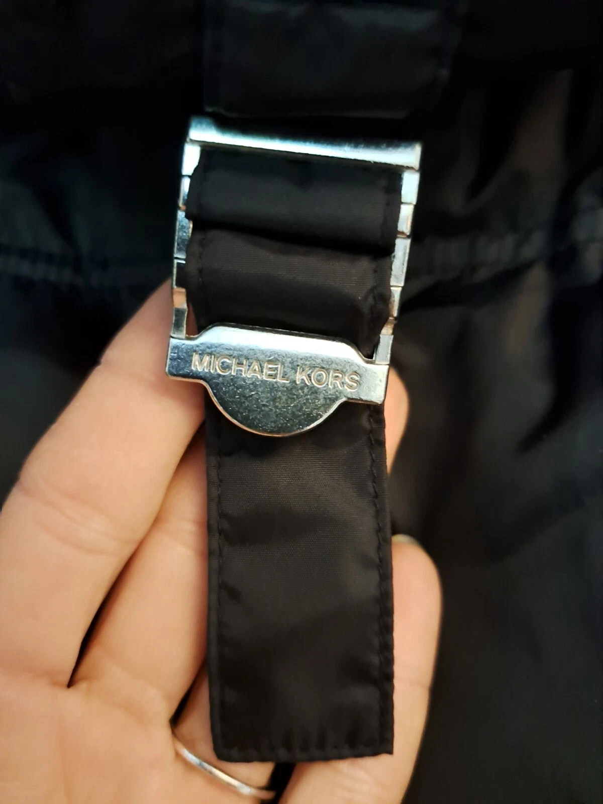 Piumino lungo Michael Kors donna MEDIUM nero nuovo con etichette giacca pelliccia sintetica cappuccio