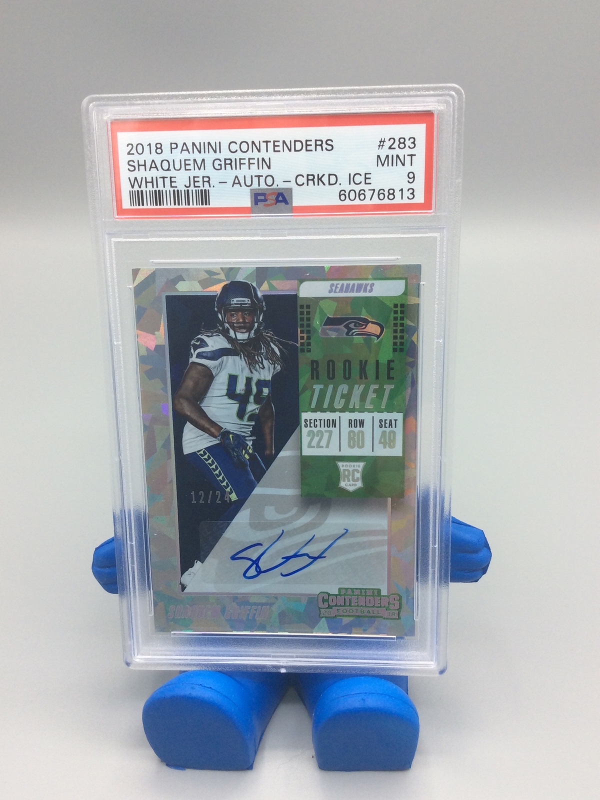 Shaquem Griffin Panini Contenders #283 White Jersey-Autograph-Cracked Ice