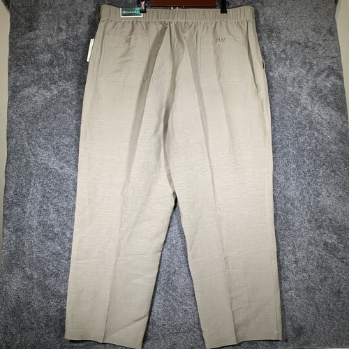 Cubavera Pants Men’s 2XBx30 Linen Blend Trousers Drawstring Elastic Waist - Picture 7 of 13