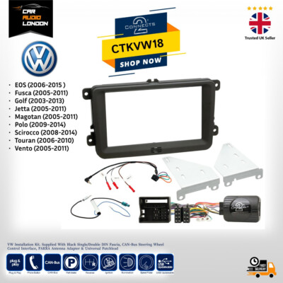 CTKVW18 Double DIN Fascia Steering Antenna Adapter Fitting Kit for VW Vehicles