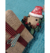 Pair of burlap Xmas ornaments