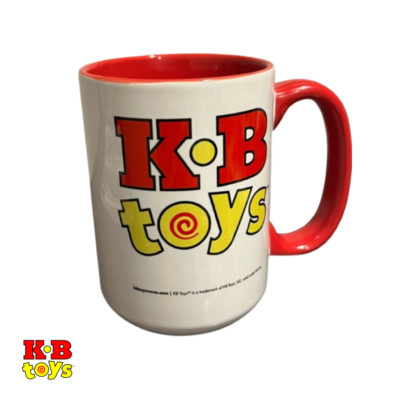 KB Toys Logo Two-Toned Ceramic Coffee Mug 15 oz NEW Officially Licensed