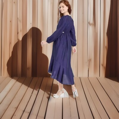 NWT Women's Long Sleeve Twist Cut Out Dress - A New Day Navy Blue XXL | eBay