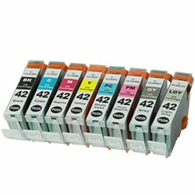 8 Pack Ink Cartridges plus chip for use in Canon CLI-42 CLI 42 Pixma Pro-100