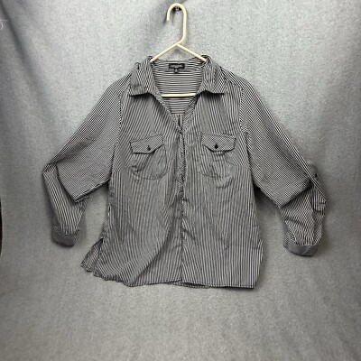 Notations Shirt Woman s 2X Black Stripe
