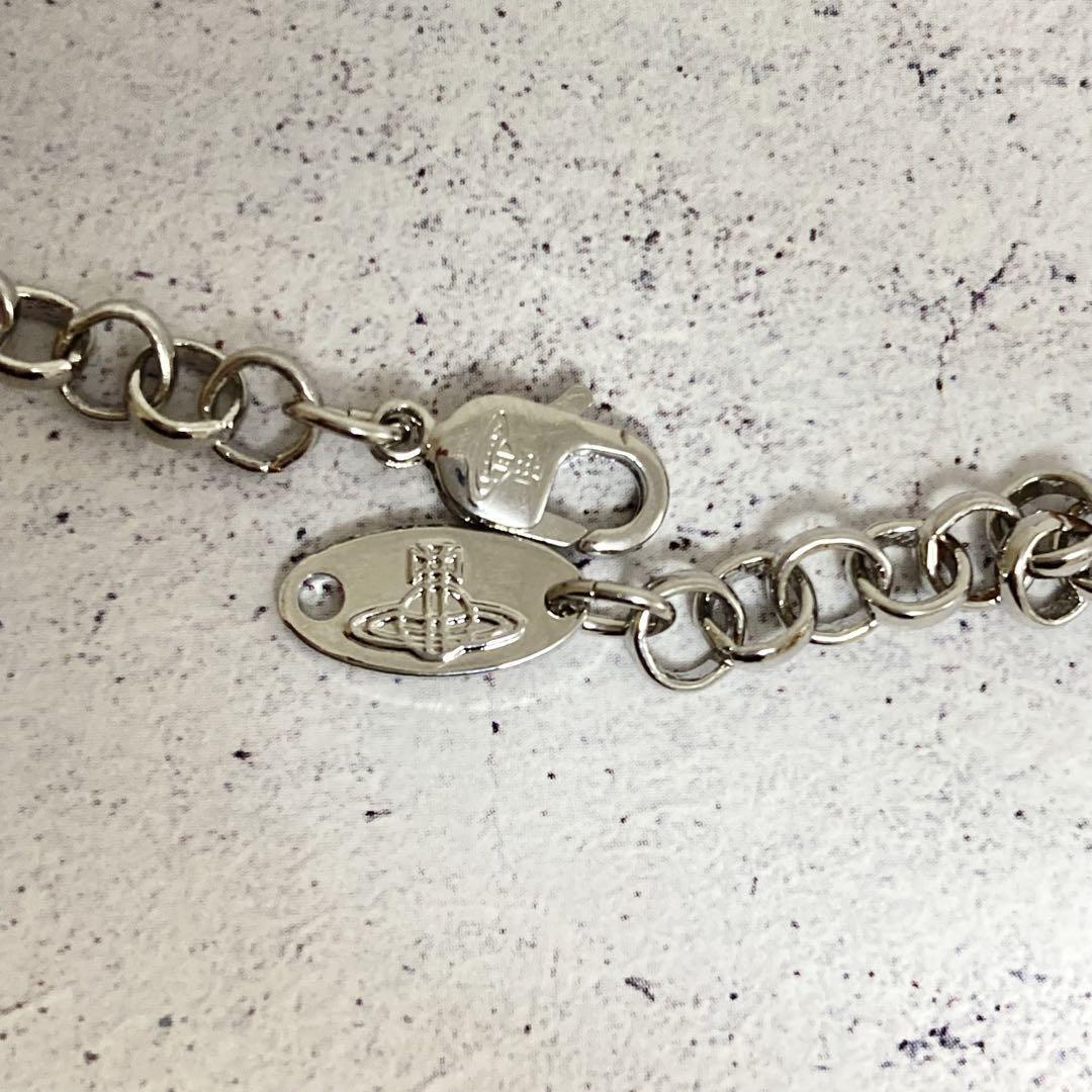 Vivienne Westwood Necklace Medium Orb Silver Green Top 6.5cm C