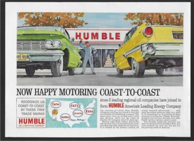Humble Oil Service Stations & Mead Paper Products And Packaging 1960 Vintage Ads