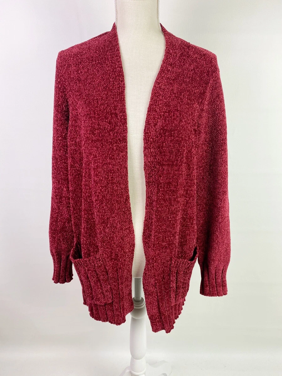 Red chenille best sale cardigan