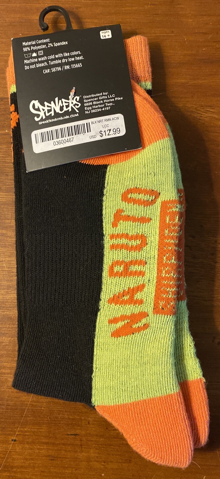 Spencer's BioWorld Crew Socks - Naruto Shippuden Collection - Shoe Size 8-12