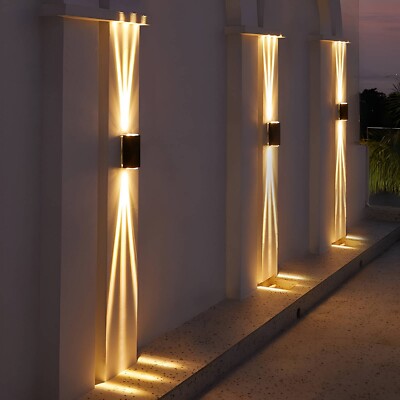 Modern Up Down  LED Wall Light Sconce Dual Head Lamp Fixtures Outdoor Waterproof