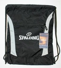 Spalding Basketball Compact Gym Training  Drawstring cinch Bag- ZIPPER - NO-MESH