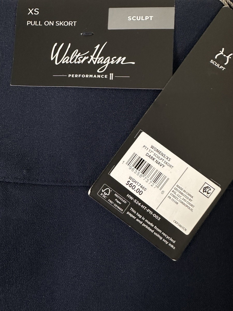 のの Walter Hagen Golf Skort XS Navy Blue Pockets Sculpt Slimming Lady