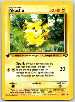 POKEMON JUNGLE PIKACHU 60/64 COMMON 1ST EDITION NM | eBay POKEMON JUNGLE PIKACHU 60/64 COMMON 1ST EDITION NM | eBay
