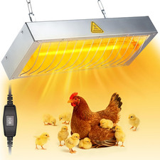 600W Heat Lamp for Chickens, Large Chicken Coop Heater, Adjustable Temp and Heig