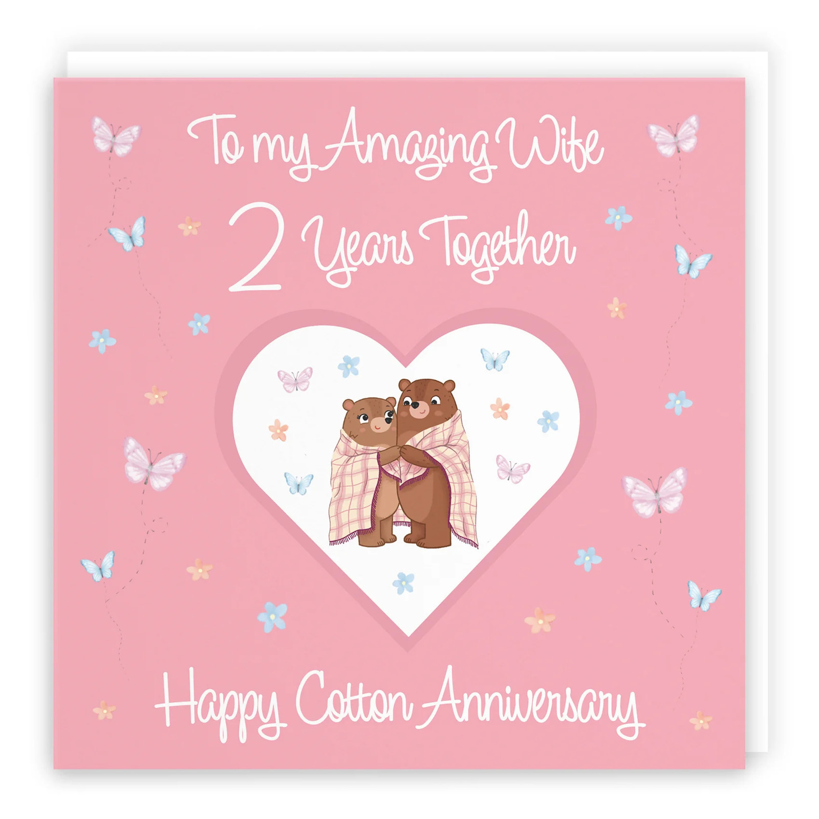 2nd Wife Anniversary Card Cotton Romantic Meadows