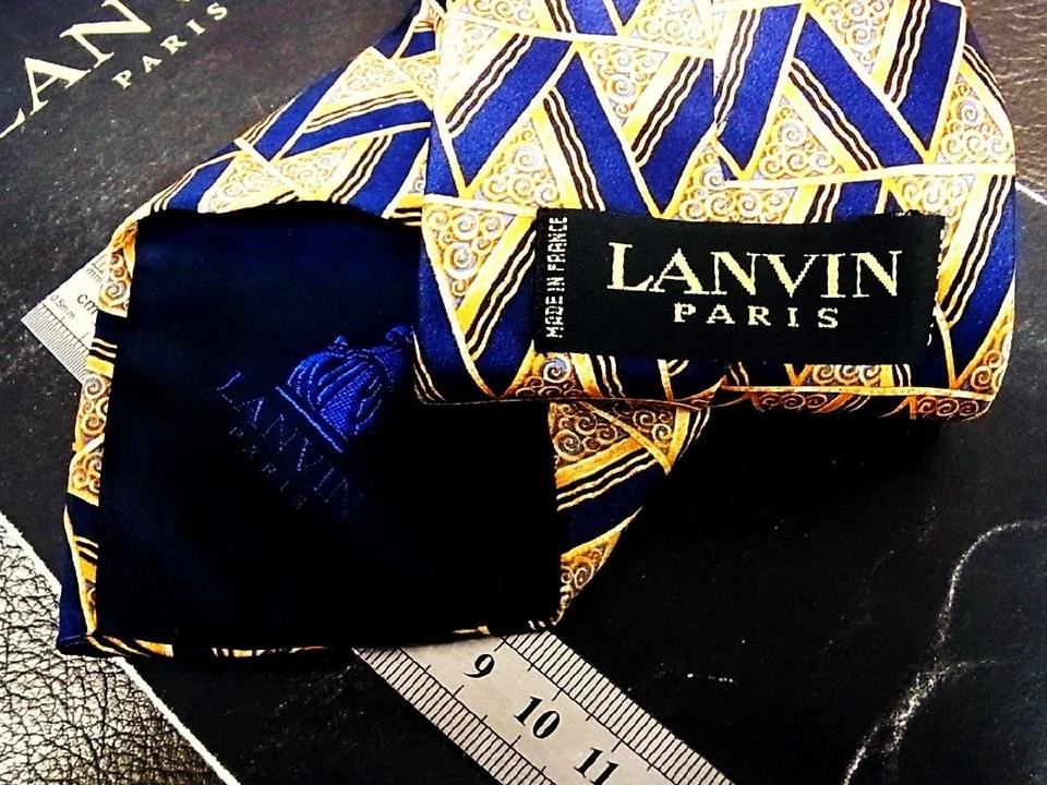 Corbata de lujo LANVIN para hombre unisex TODA SEDA 100 multicolor preciosa L62 Foto 2 de 2