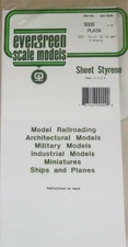 Evergreen Scale Models 9009 .005" x 6" x 12" Polystyrene Sheets (Pack of 3)