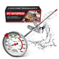 Candy Thermometer with Pot Clip, Waterproof Deep Fry Oil Thermometer IP67 Wate