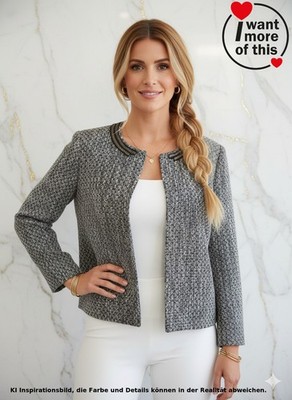 MAX MARA · Cardigan Strickjacke Jacket · DE 42 · Viscose Boucle Kette Details
