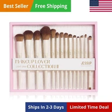 Makeup Brushes 14Pcs Makeup Brush Set  Synthetic Powder Foundation Contour Bl...