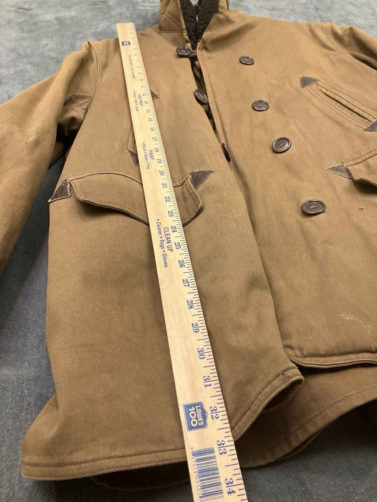 VTG 1940s Hercules Jacket Men’s 46 Sheepskin Lined Collar Barnstormer Canadienne image 24