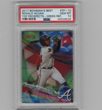 2017 Bowman's Best Ronald Acuna Jr Green Refractor /99 PSA 10 Gem Braves MLB