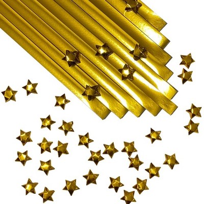 500-Strips Gold Foil Paper Strips for Making Origami Stars, Lucky Stars, Puff...