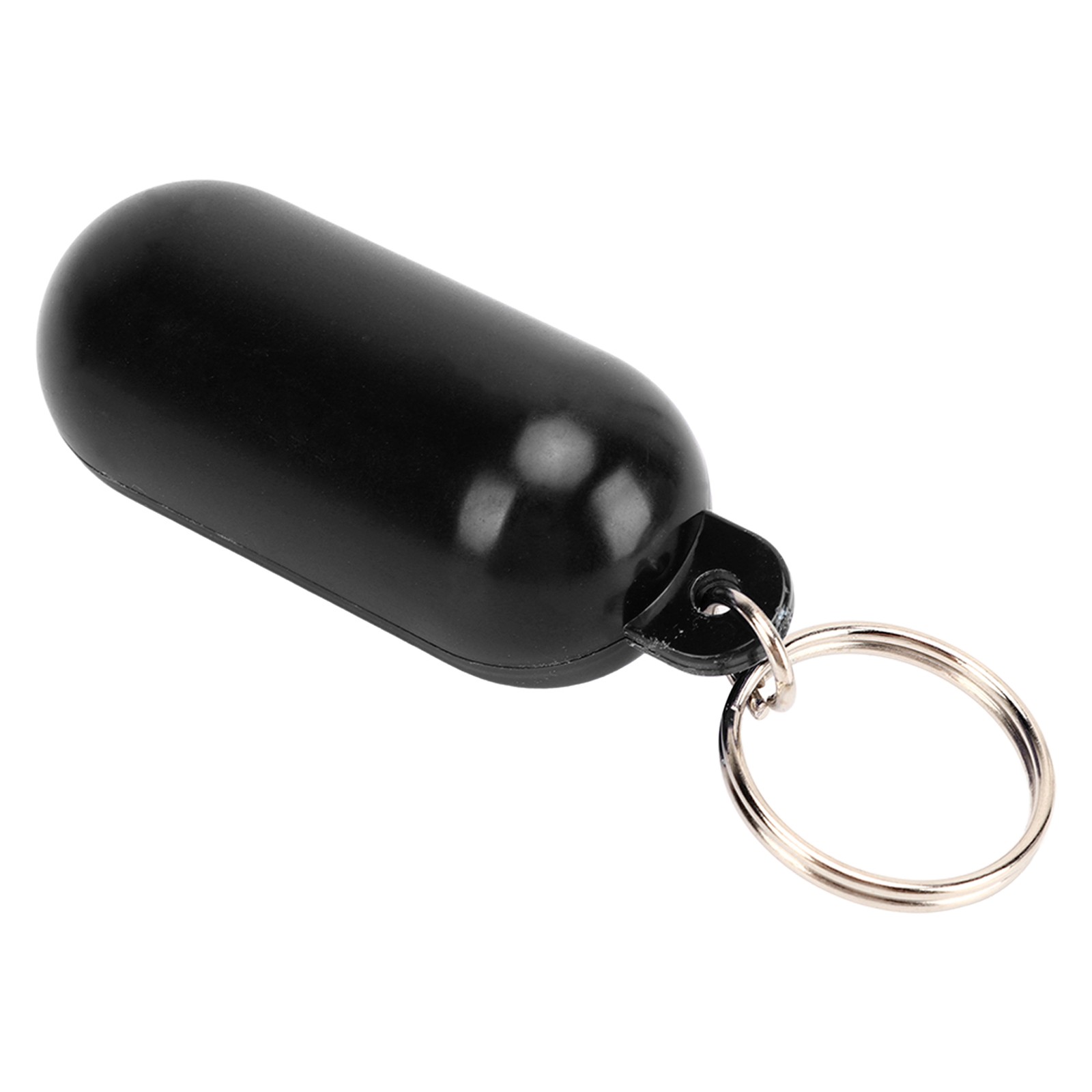 (Black)5Pcs Plastic Floating Keychain Pill Shape Float Key Ring For Boating|