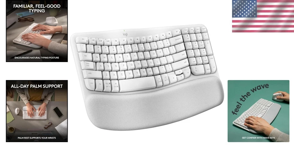 Compact Bluetooth Keyboard with Palm Rest - Wave Keys - Image 2 of 4