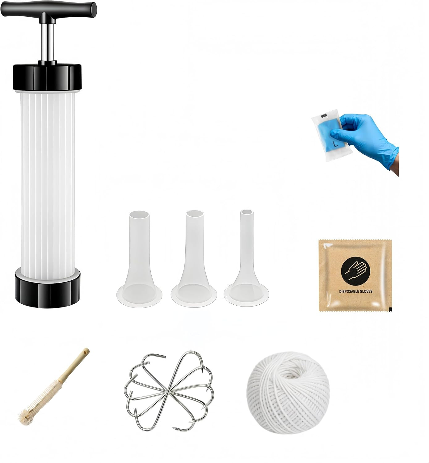 Sausage Stuffer - Homemade Manual Sausage Maker, Fast Meat Filling Machine, Food