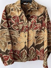 Laura Ashley Women's Blazer Jacket Size Small Brown Earth Tone Classic Chic