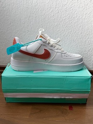 Nike Air Force 1 Low Herren Sneaker EU 42 weiß/rot Low Top Schnürung