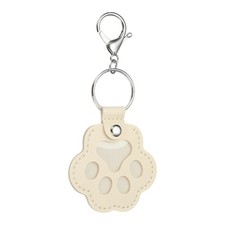 Pet Fur Storage Keychain Leather Dog Fur Keepsake Cream