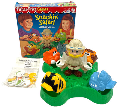 Fisher-Price SNACKIN' SAFARI Hungry Animals Action Game 1994 Complete WORKS!
