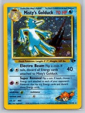 SWIRL Misty's Golduck 12/132 Gym Challenge Holo Pokemon Card LP (Swirl Mouth)