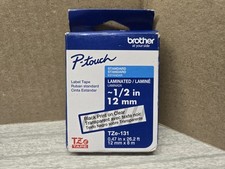 Brother P-Touch TZe-131 Black On Clear Label Tape 1/2" X 26.2'- NEW BOX