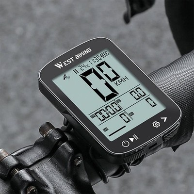Fahrradcomputer kabellos GPS Tacho Fahrrad Wasserdicht IPX7 20h Akku 2,4''Display