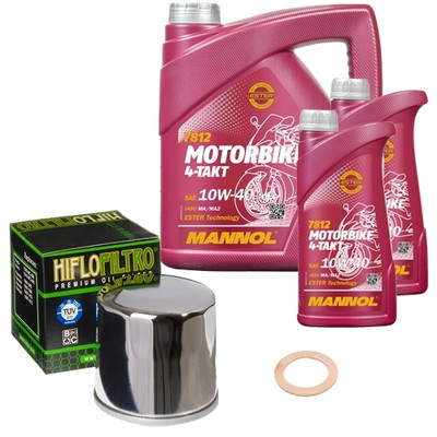 HiFlo Ölfilter Set MN 10W40 6L für Triumph Rocket 2300 III Classic C23XB Bj.2009