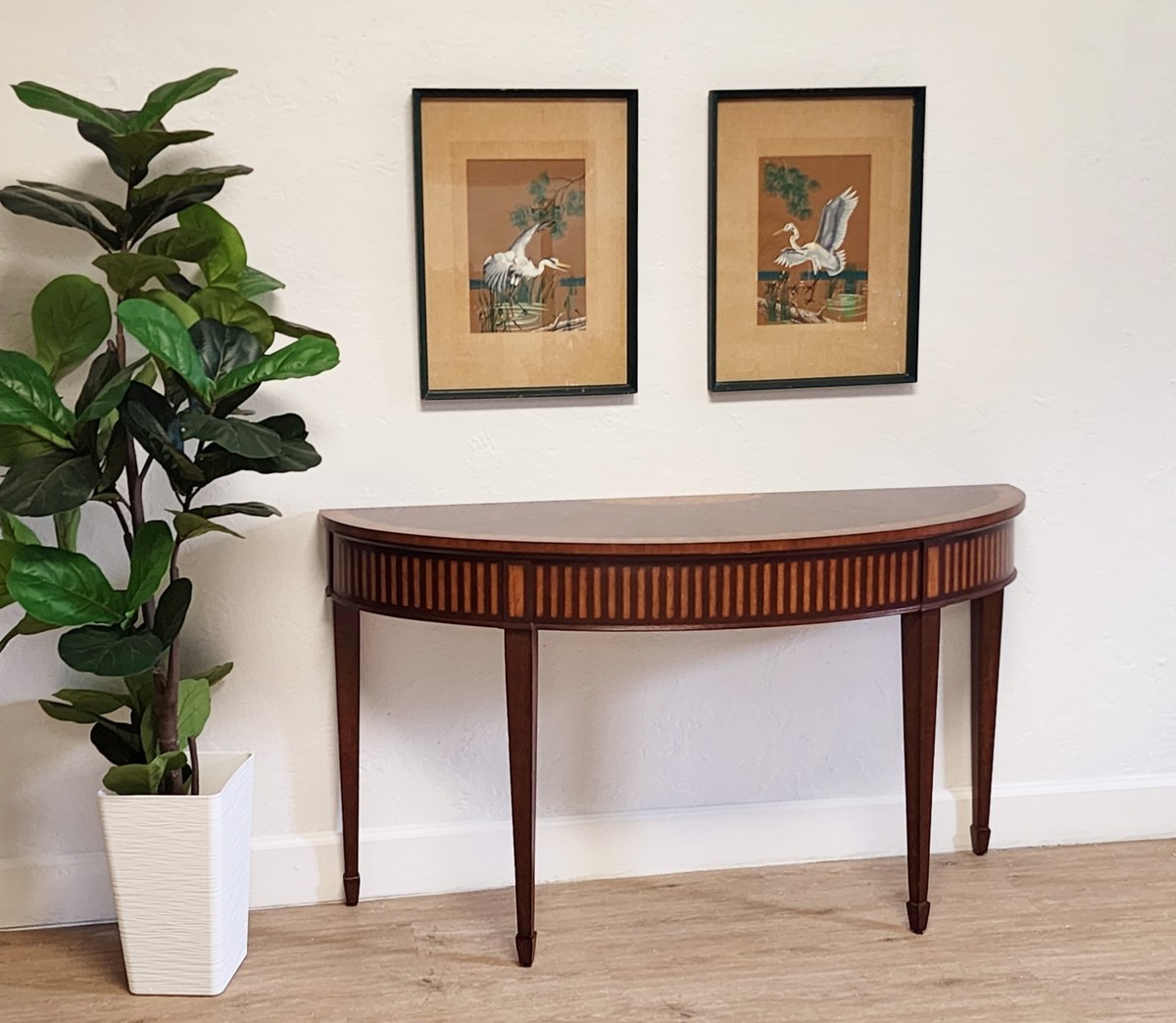 Ethan Allen Demilune Console Table-Federal Style Newman Entry