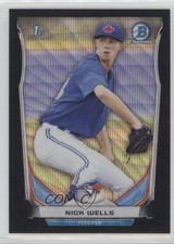2014 Bowman Draft Chrome Black Wave Refractor Nick Wells #CDP89 11pj