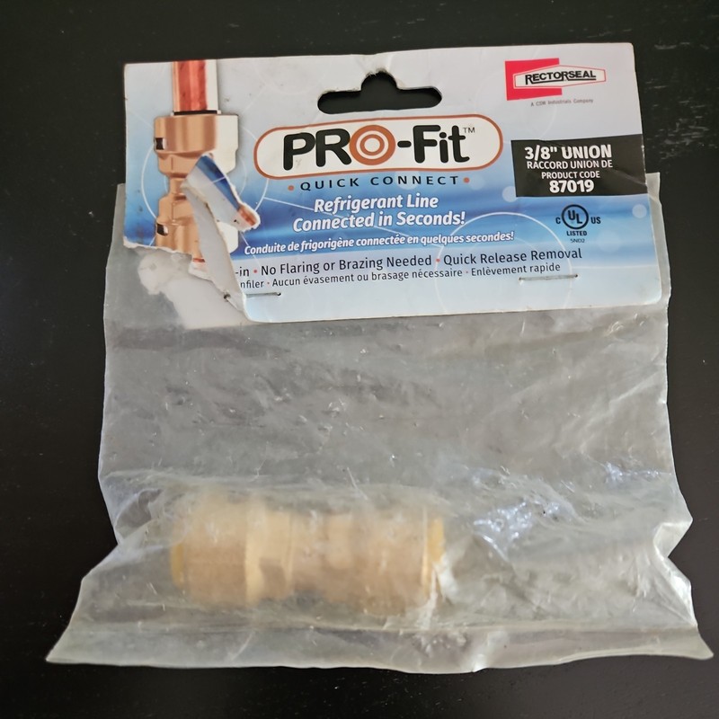 PRO-Fit 87019 Quick Connect Brass Union 3/8" Easy Push-In *No Flaring Needed*