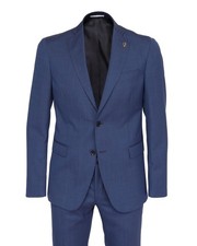 NWT PAL ZILERI SUIT blue 2 button lightweight wool luxury Italy 48 us 38