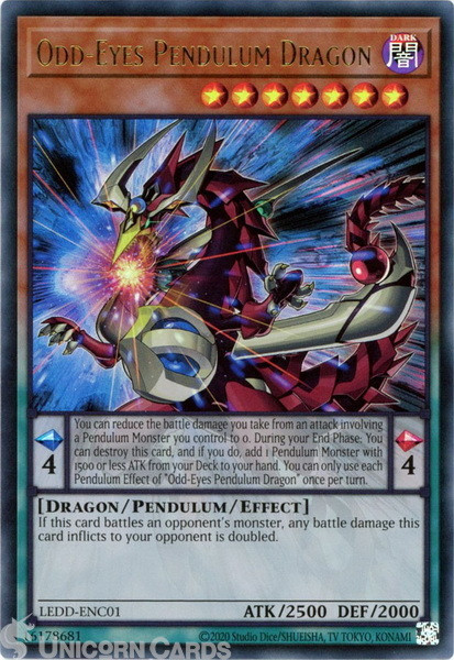 LEDD-ENC01 Odd-Eyes Pendulum Dragon : Ultra Rare UNL Edition YuGiOh Card